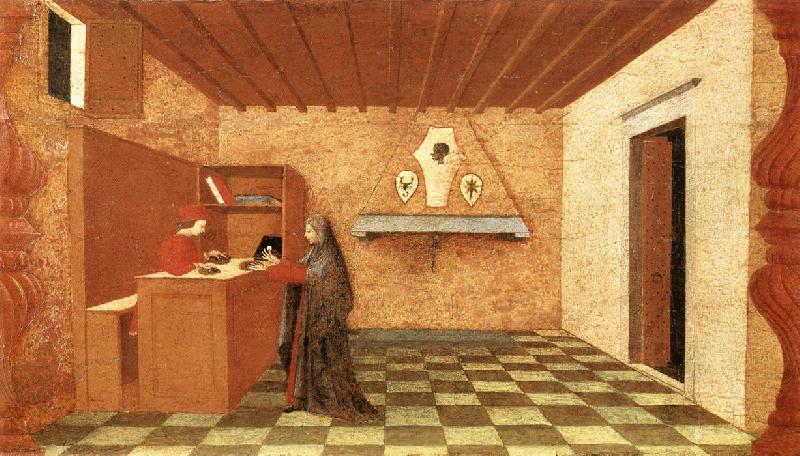 UCCELLO, Paolo Miracle of the Desecrated Host (Scene 1) t